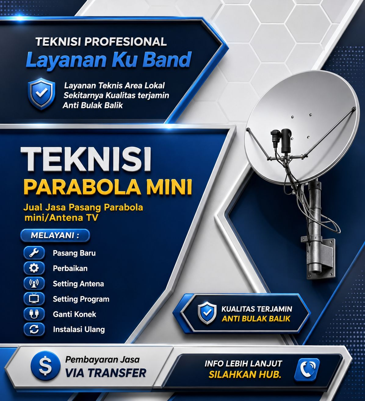 Perbaikan parabola dan Antena