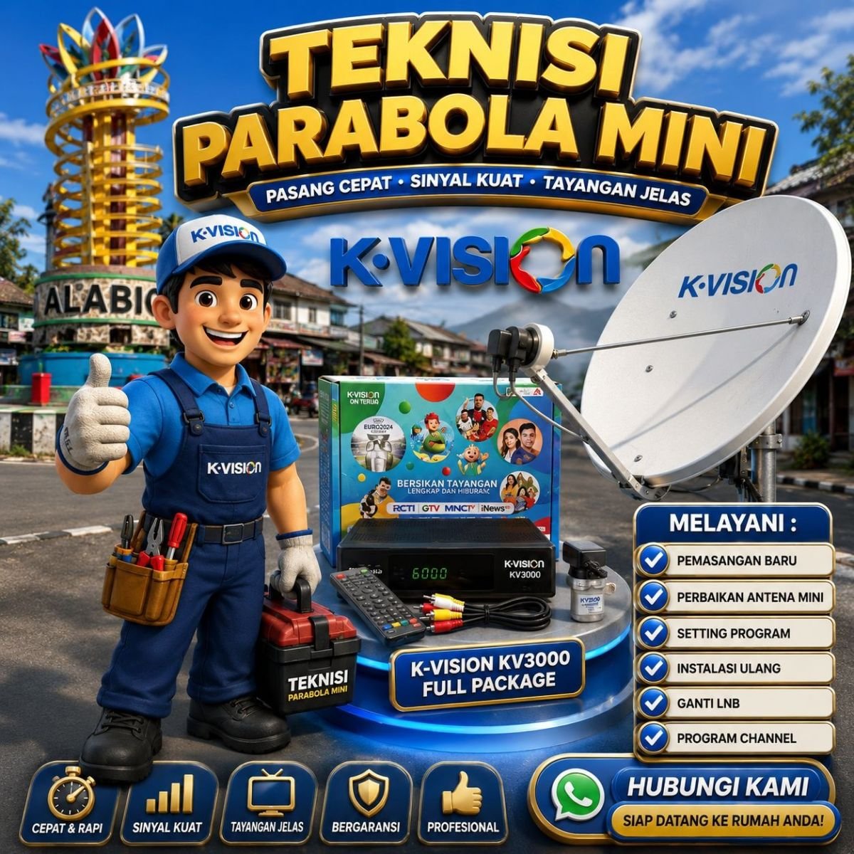 Pasang Parabola Kecil K-Vision