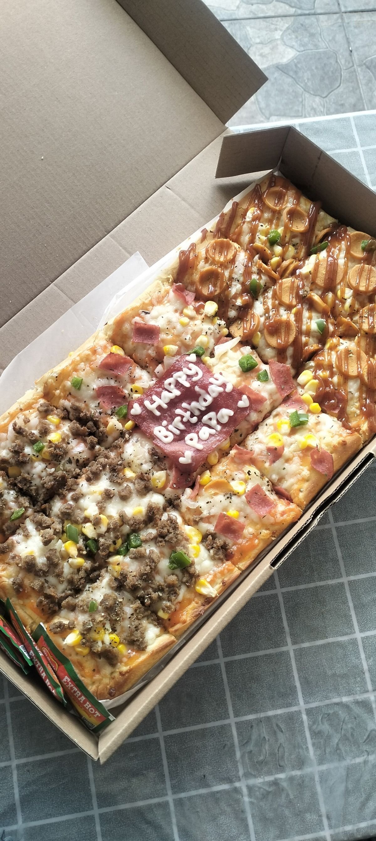Long Pizza + Ucapan